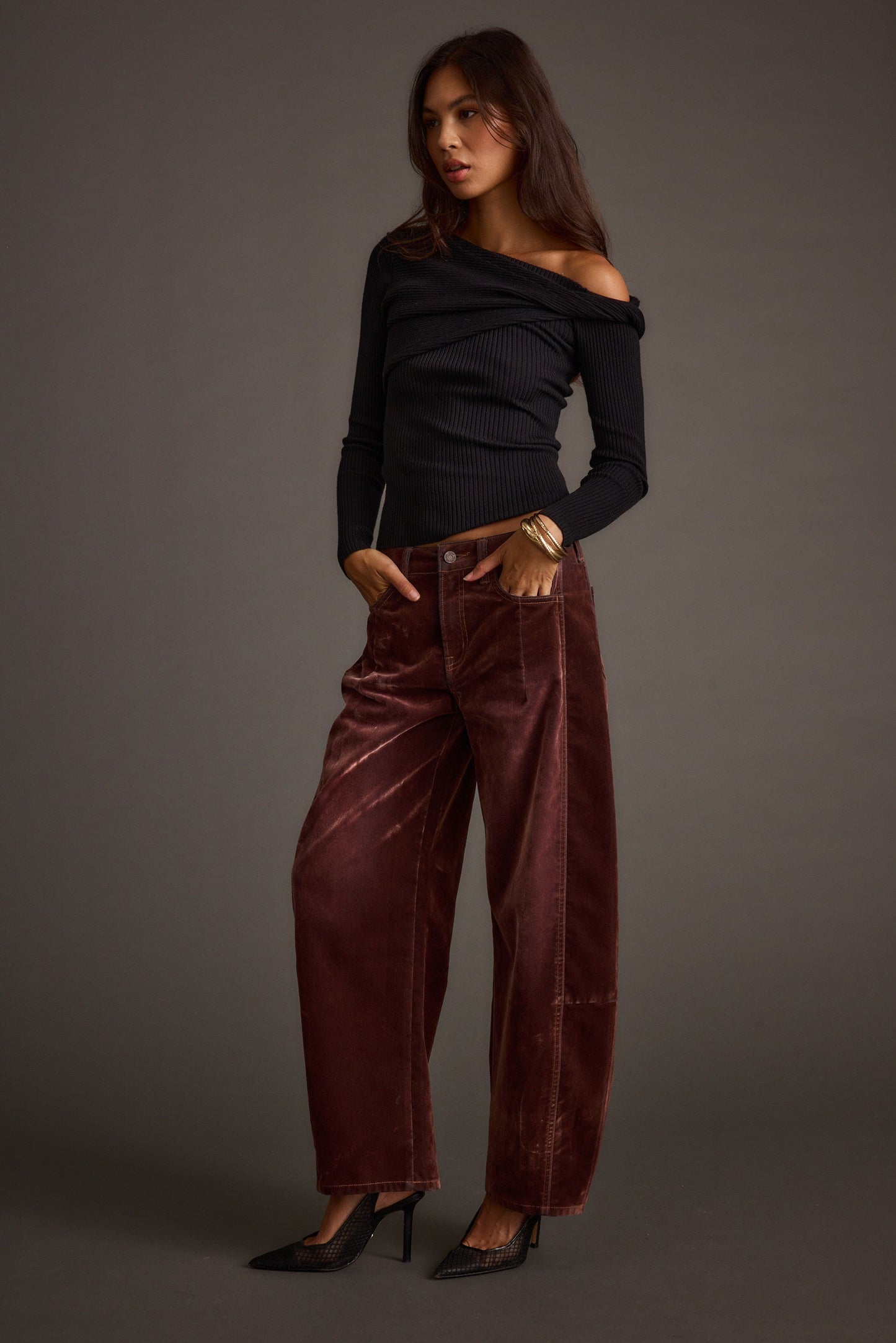 Cindy Black Asymmetrical Sweater