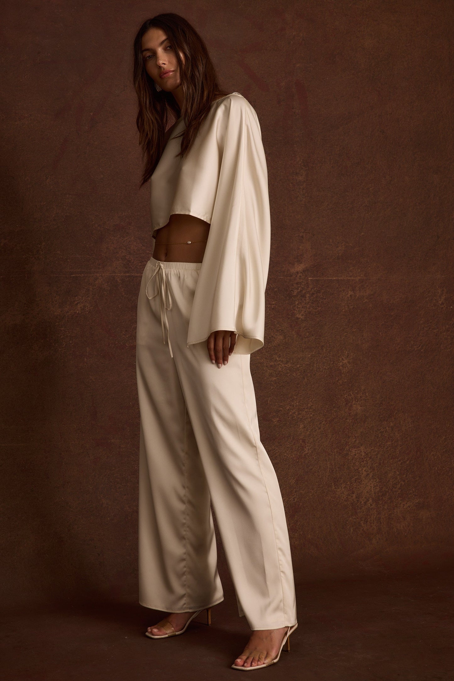 Clear Breeze Cream Satin Top
