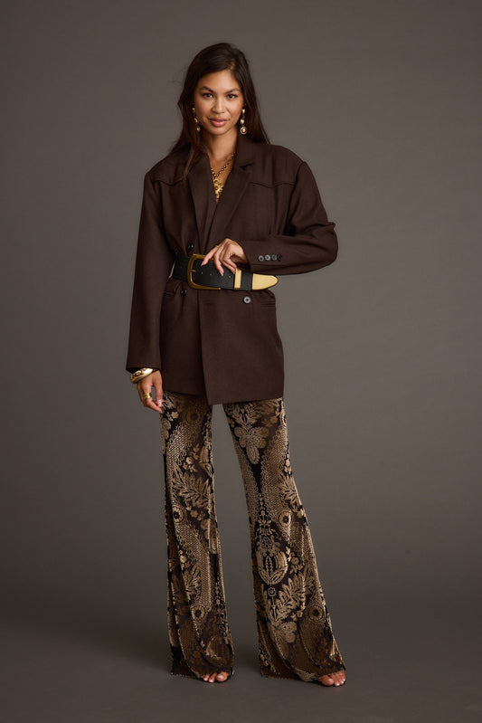 Silver Springs Burnout Velvet Flare Pants