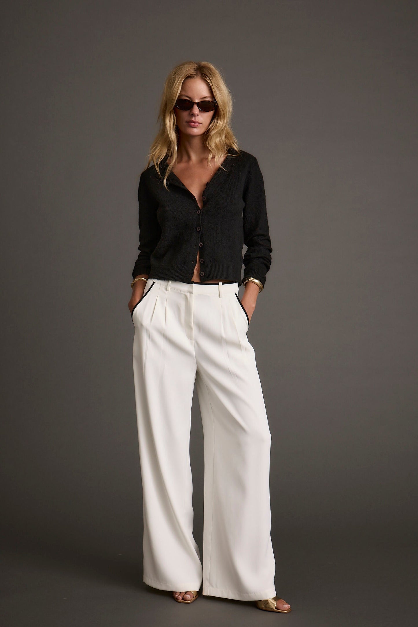 Mindy Black Crew Neck Cardigan